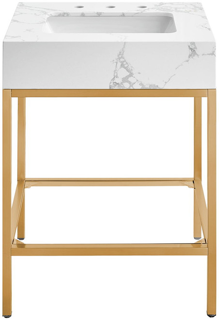 Marmo - Engineered Marble Bathroom Vanity With Gold Base