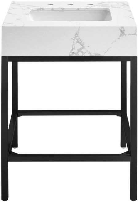 Marmo - Engineered Marble Bathroom Vanity With Black Base