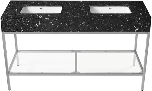 Marmo - Engineered Marble Bathroom Vanity With Chrome Base
