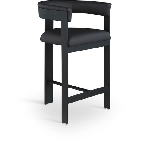 Romeo - Faux Leather Counter Stool With Black Base (Set of 2)
