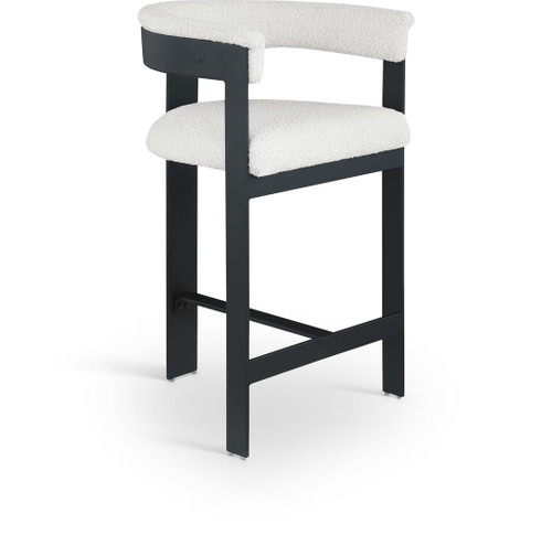 Romeo - Boucle Counter Stool With Black Base (Set of 2)