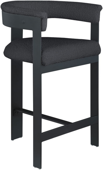 Romeo - Boucle Counter Stool With Black Base (Set of 2)