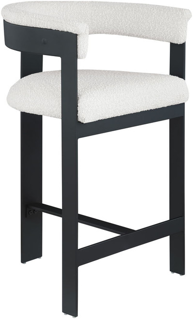 Romeo - Boucle Counter Stool With Black Base (Set of 2)
