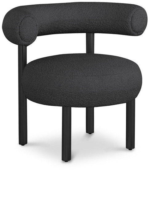 Bordeaux - Boucle Fabric Accent Chair With Black Legs