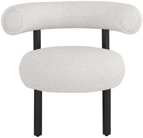 Bordeaux - Boucle Fabric Accent Chair With Black Legs