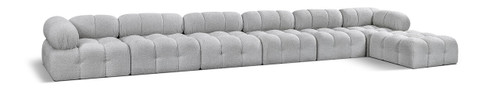 Ames - 7 Piece Boucle Fabric Modular L-Shaped Sectional