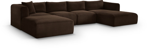 Shaggy - 5 Piece Modular Sectional With Chaise And Ottoman