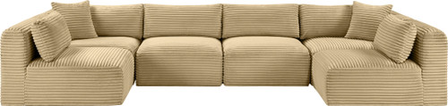 Shaggy - 6 Piece Modular U-Shaped Armless Sectional