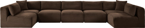 Shaggy - 7 Piece Modular U-Shaped Armless Sectional