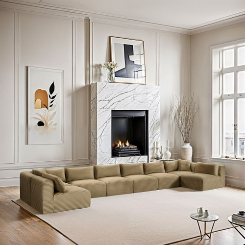 Shaggy - 8 Piece Modular U-Shaped Armless Sectional