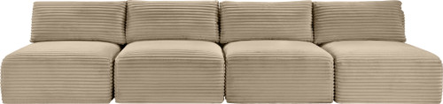 Shaggy - Fabric 4 Seat Modular Armless Sofa