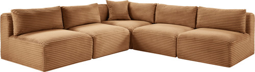 Shaggy - Fabric 5 Piece Modular Corner Armless Sectional