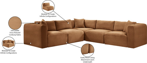 Shaggy - Fabric 5 Piece Modular Corner Sectional