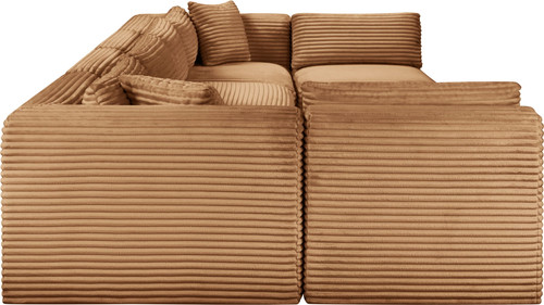 Shaggy - Fabric 6 Piece Modular U-Shaped Armless Sectional