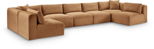 Shaggy - Fabric 7 Piece Modular U-Shaped Armless Sectional