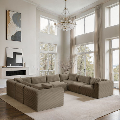 Shaggy - Fabric 8 Piece Modular U-Shaped Sectional