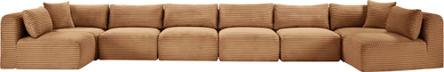 Shaggy - Fabric 8 Piece Modular U-Shaped Armless Sectional