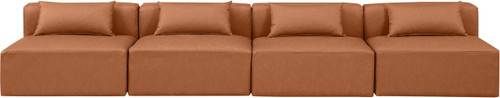 Cube - Modular 4 Piece Armless Sofa - Cognac