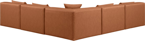 Cube - 5 Piece Modular Corner Armless Sectional - Cognac