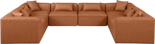 Cube - 8 Piece Modular Sectional - Cognac