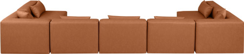 Cube - 7 Piece Modular U-Shaped Sectional - Cognac