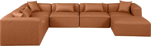 Cube - 7 Piece Modular Sectional - Cognac