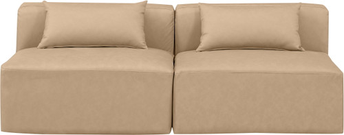 Cube - Modular 2 Piece Armless Sofa - Tan