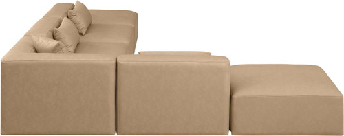 Cube - 6 Piece Modular Corner Armless Sectional - Tan