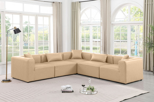 Cube - 5 Piece Modular Corner Sectional - Tan