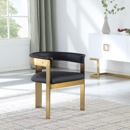 Romeo - Faux Leather Dining Chair With Gold Base (Set of 2)