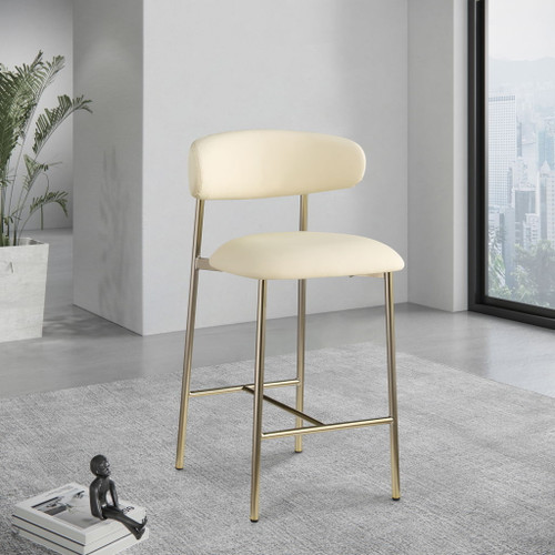 Lupita - Counter Stool With Brushed Gold Frame (Set of 2)