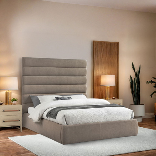 Adam - Linen Fabric Bed With 70.5" Headboard