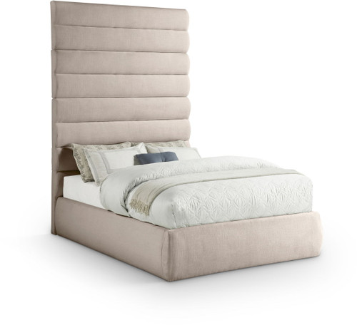 Adam - Linen Fabric Bed With 89" Headboard Adam - Linen Fabric Bed With 89" Headboard