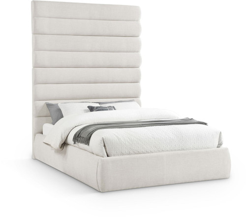 Adam - Linen Fabric Bed With 89" Headboard