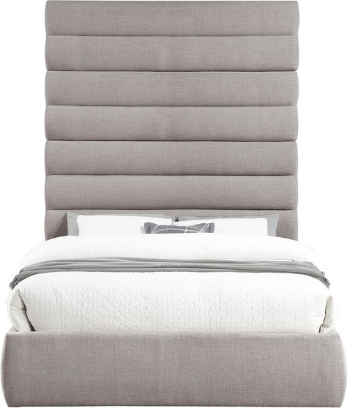 Adam - Linen Fabric Bed With 89" Headboard