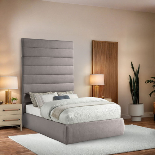 Adam - Linen Fabric Bed With 89" Headboard