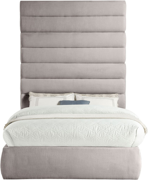 Adam - Linen Fabric Bed With 89" Headboard