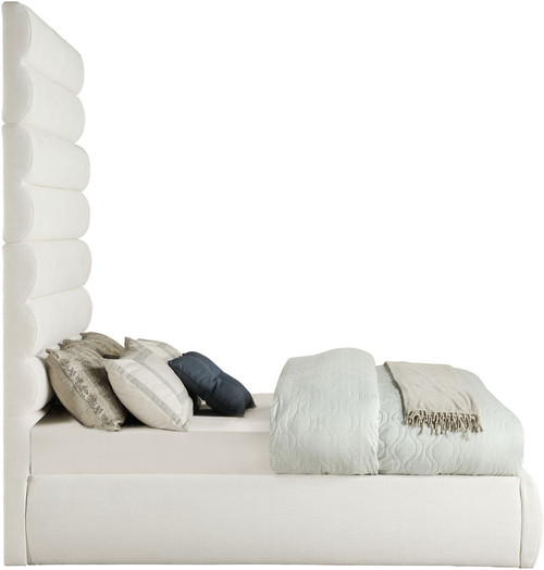 Adam - Linen Fabric Bed With 89" Headboard