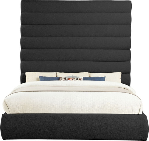 Adam - Boucle Fabric Bed With 89" Headboard