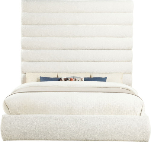 Adam - Boucle Fabric Bed With 89" Headboard