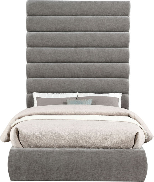 Adam - Chenille Fabric Bed With 89" Headboard