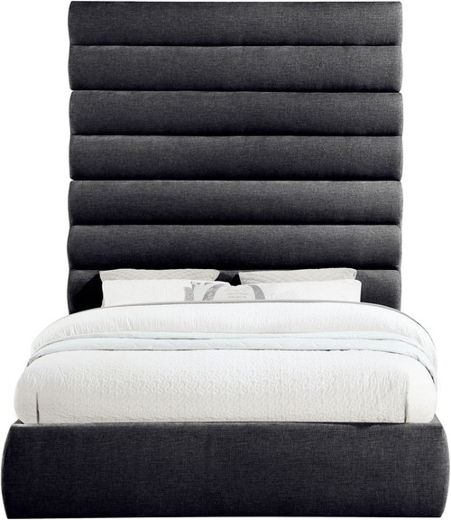 Adam - Chenille Fabric Bed With 89" Headboard