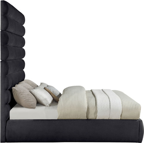 Adam - Chenille Fabric Bed With 89" Headboard