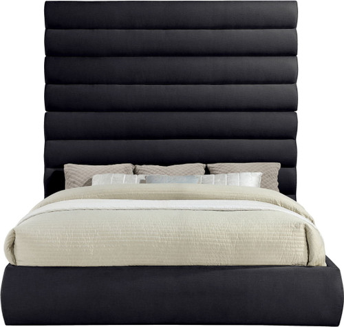 Adam - Chenille Fabric Bed With 89" Headboard