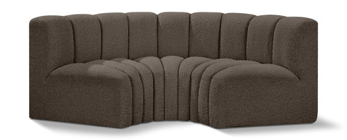 Arc - Boucle Fabric 3 Piece Modular U-Shaped Sofa