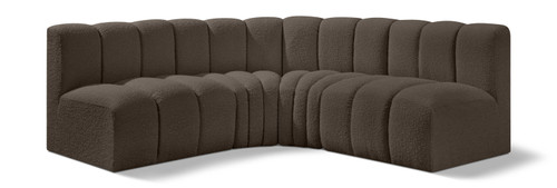 Arc - Boucle Fabric 4 Piece Corner Modular Sofa