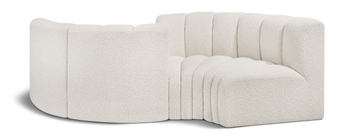 Arc - Boucle Fabric 4 Piece Curved Modular Sofa
