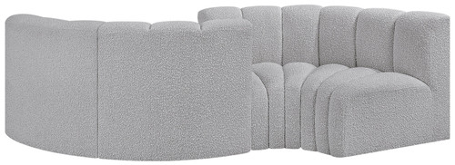 Arc - Boucle Fabric 4 Piece Curved Modular Sofa