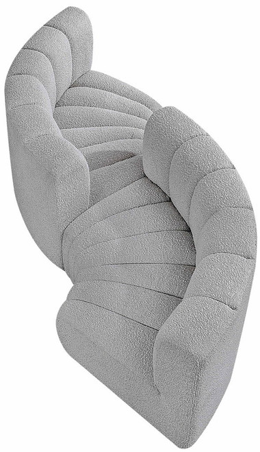 Arc - Boucle Fabric 4 Piece Curved Modular Sofa