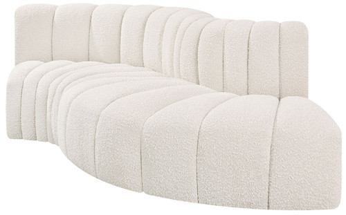 Arc - Boucle Fabric 4 Piece L-Shaped Modular Sofa